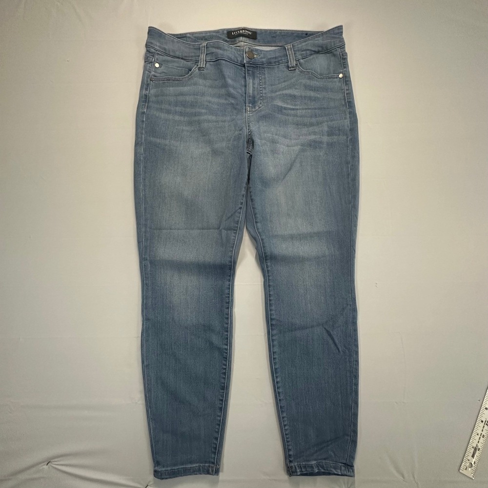 Liverpool Los Angeles Ankle Skinny Jean Brookline Wash Blue LY2005F60 Womens 18W